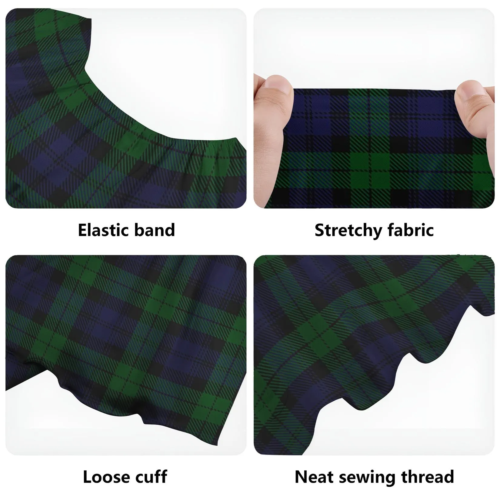 Black Watch Tartan Off Shoulder Long Dress