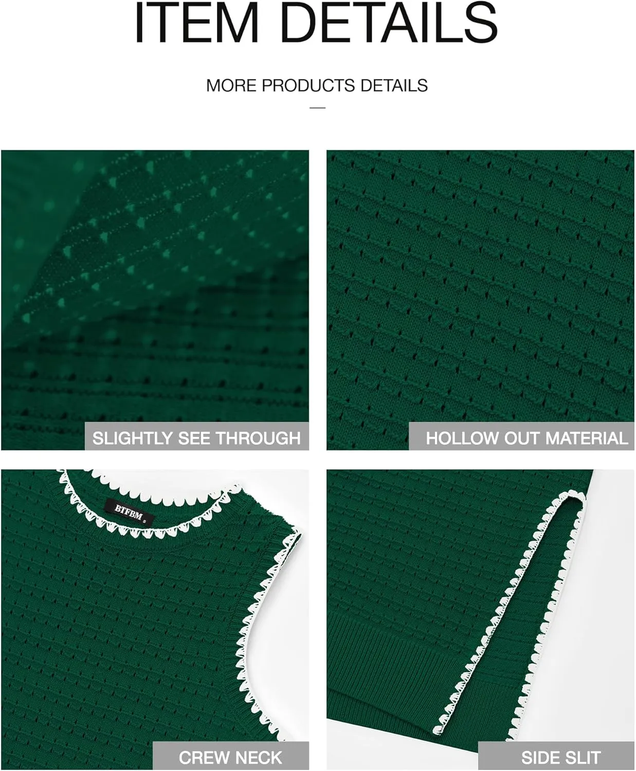 BTFBM Womens Knit Bodycon Midi Dress Casual Sleeveless See Through Cover Up Dresses Crew Neck Slit Tank Summer Dresses