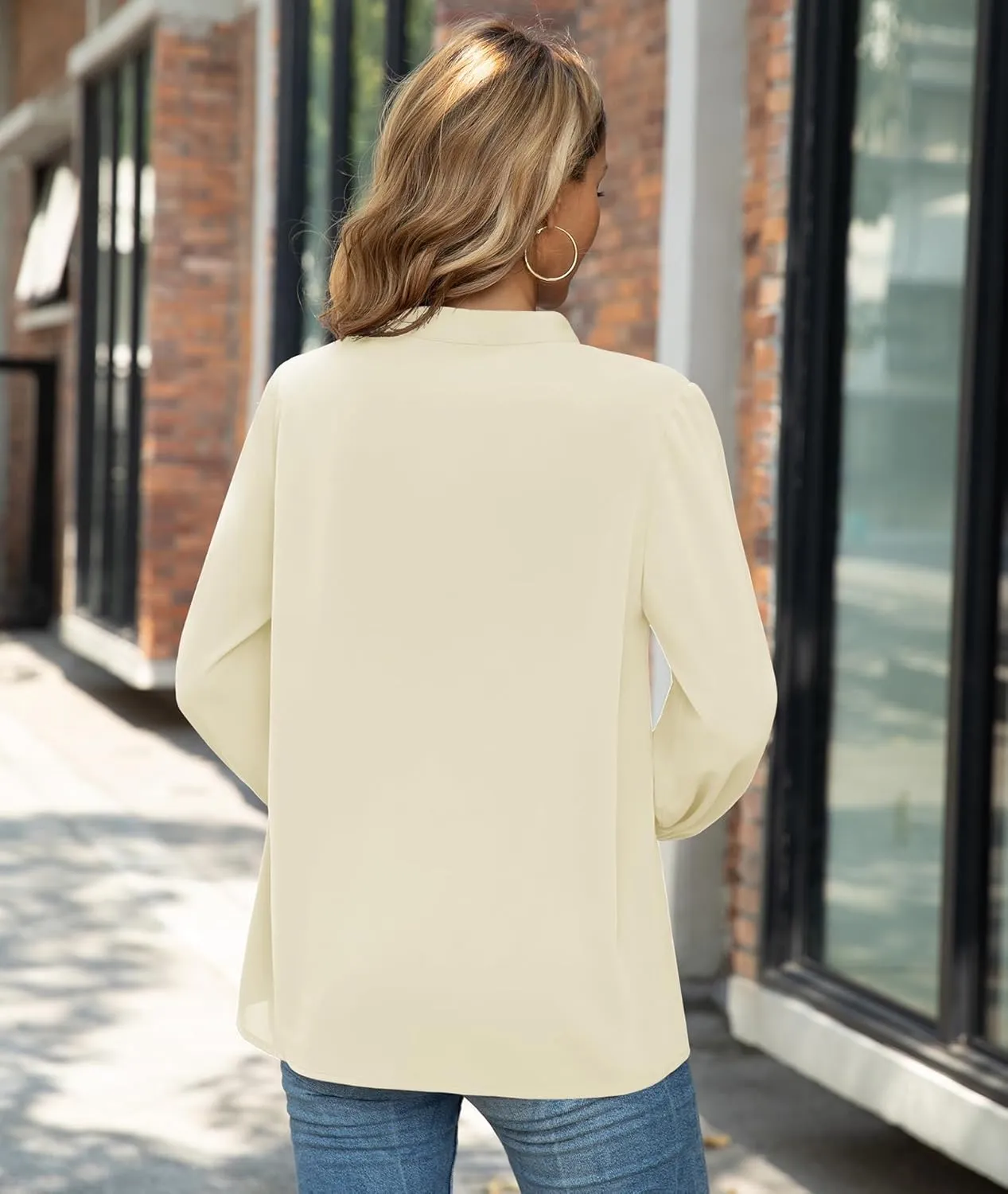 CZYINXIAN Womens Dressy Chiffon Blouse Business Work Casual Tie Neck Shirt Tops