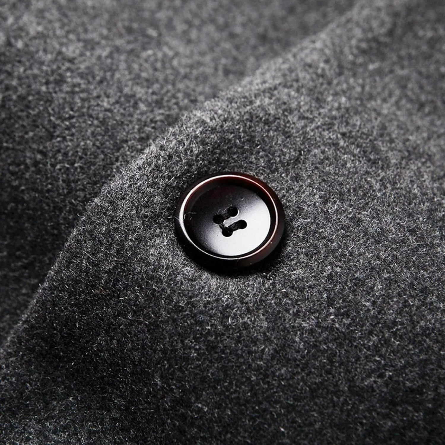 Lu's Chic Men's Wool Blend Coat Slim Fit Pea Coats Winter Thermal Single Breasted Coat Jacket Pocket Long Sleeve Overcoat