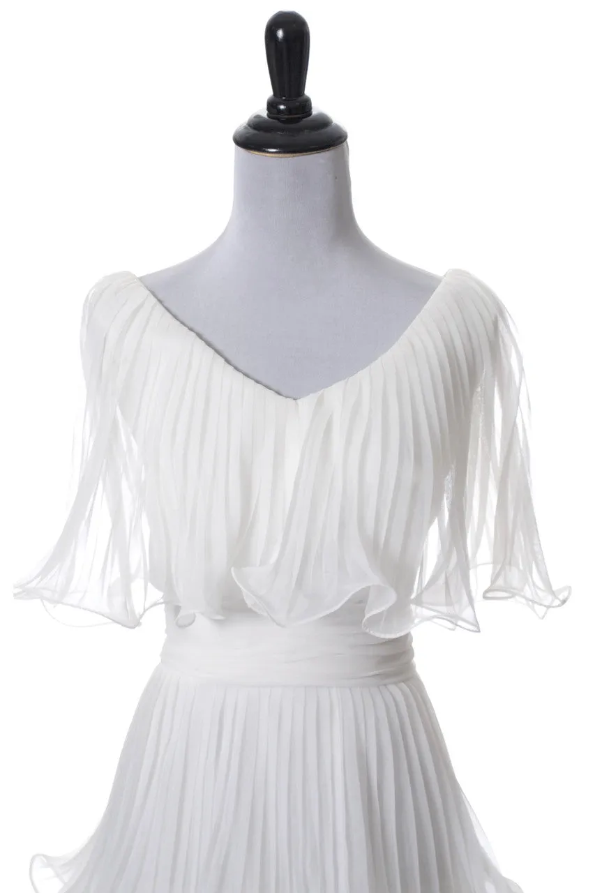 Miss Elliette Vintage Dress White Layered Chiffon Ruffles