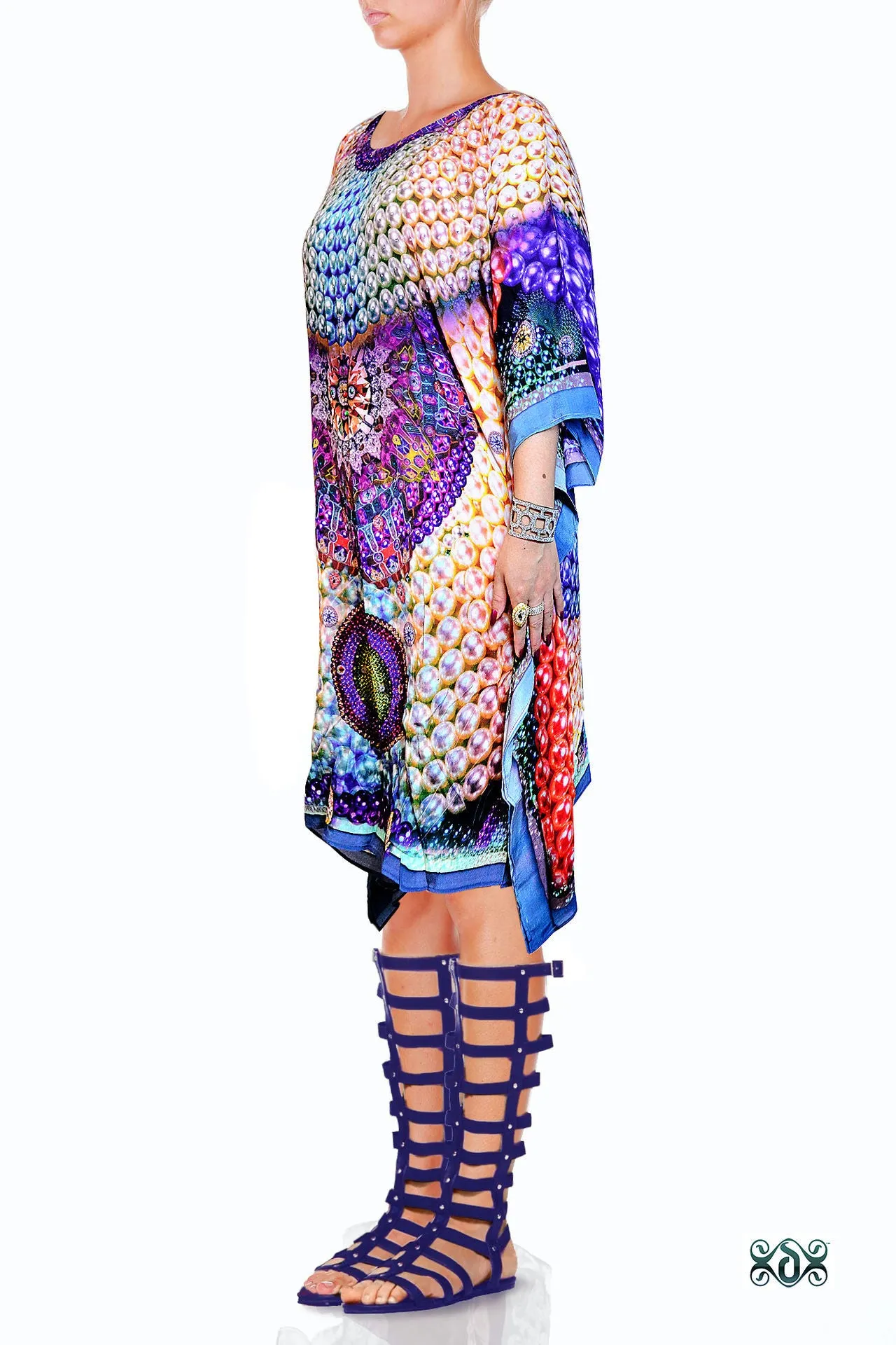 PEARL-O-PULENCIA Royal Pearls Devarshy Pure Silk Short Kaftan - 1004A