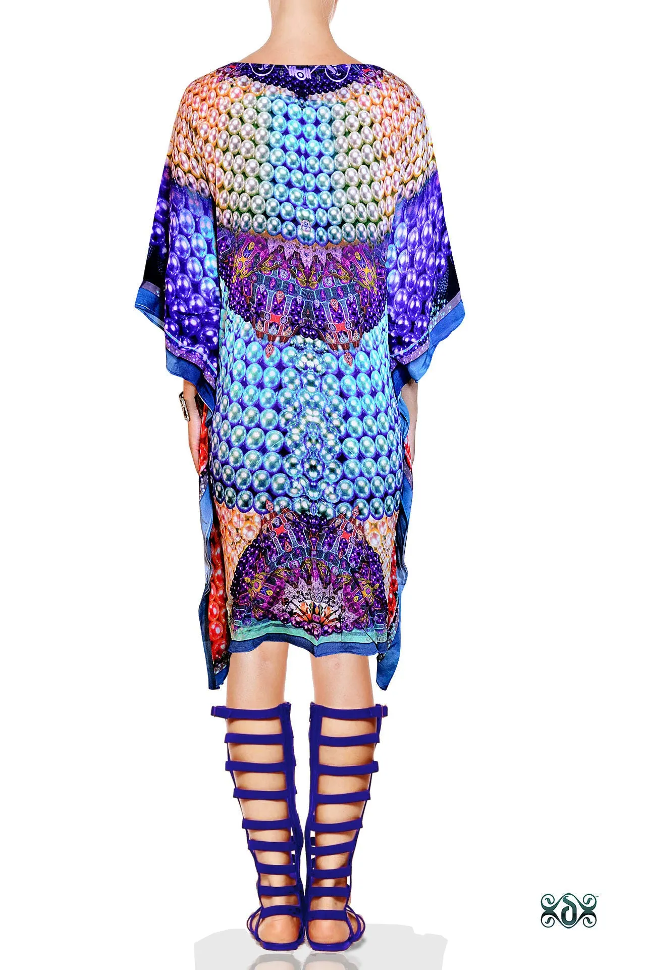 PEARL-O-PULENCIA Royal Pearls Devarshy Pure Silk Short Kaftan - 1004A