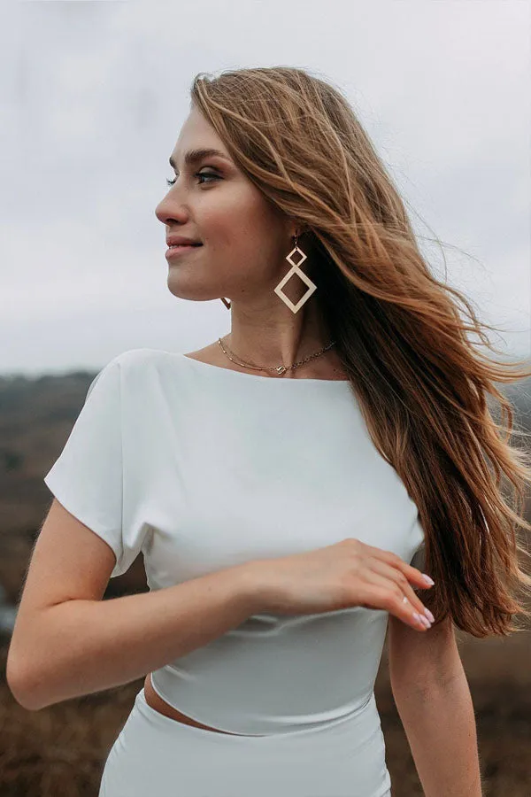 Trumpet Short Sleeve Stretch Satin Wedding Dress