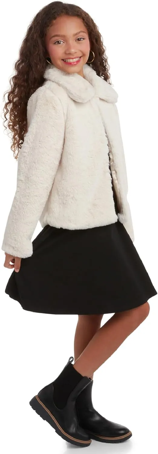 URBAN REPUBLIC Girls' Bolero Jacket - Stylish Cropped Faux Fur Bolero Cardigan - Fashion Outerwear Jackets for Girls (7-14)