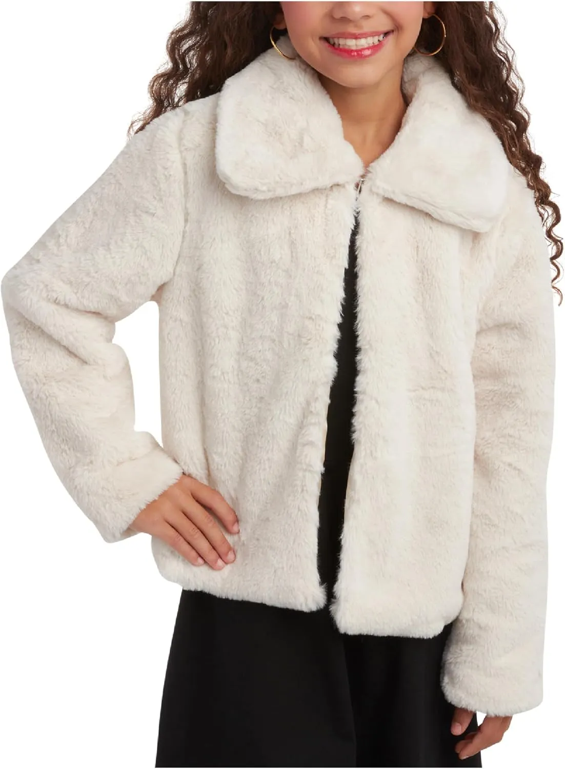 URBAN REPUBLIC Girls' Bolero Jacket - Stylish Cropped Faux Fur Bolero Cardigan - Fashion Outerwear Jackets for Girls (7-14)