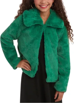 URBAN REPUBLIC Girls' Bolero Jacket - Stylish Cropped Faux Fur Bolero Cardigan - Fashion Outerwear Jackets for Girls (7-14)