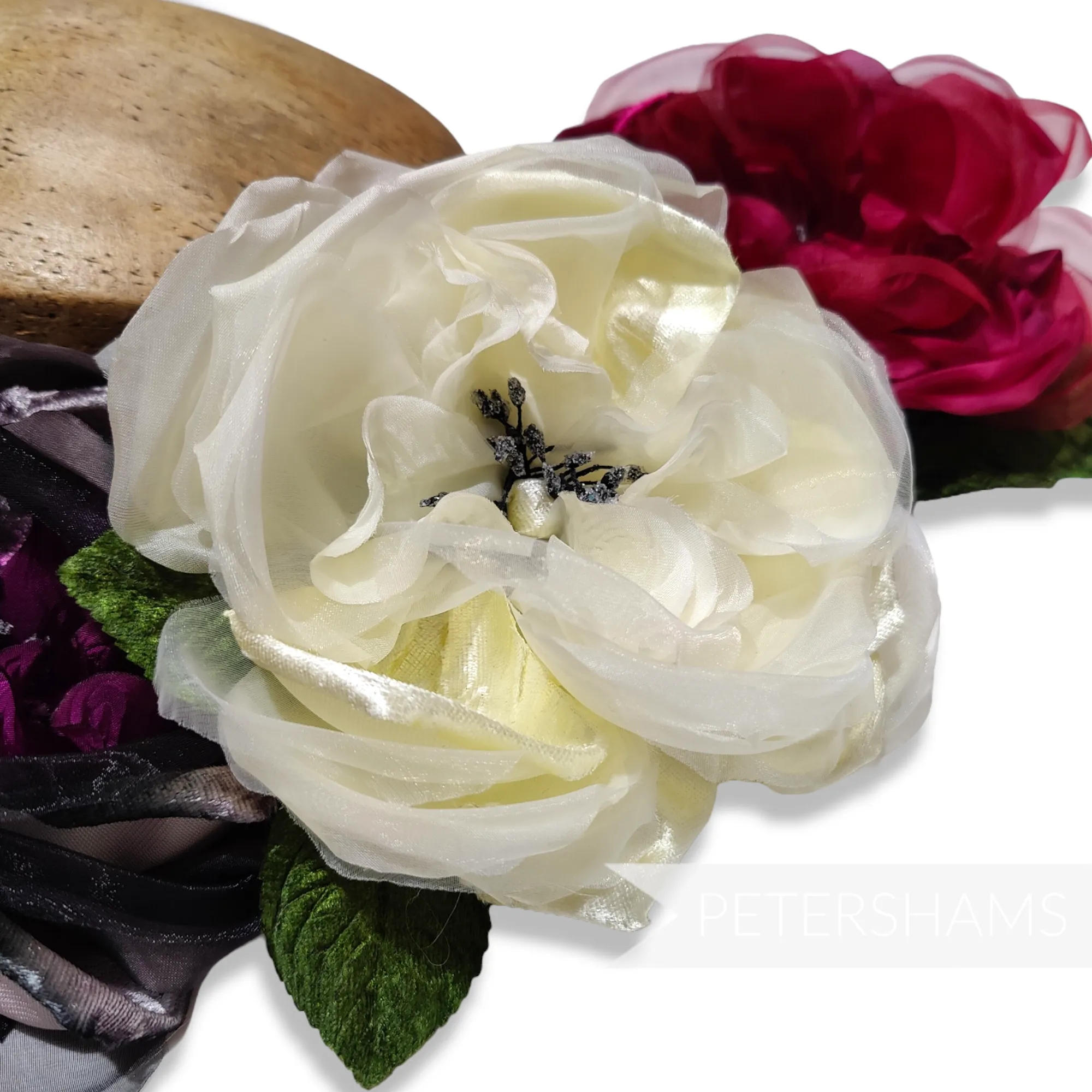 'Zora' Extra Large 15cm Silk, Organza and Velvet Millinery Hat Flower